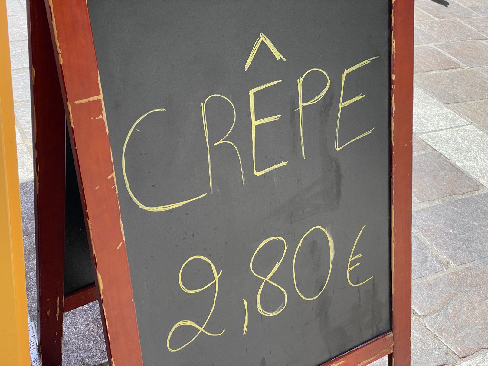 Crêpe-Preisschild